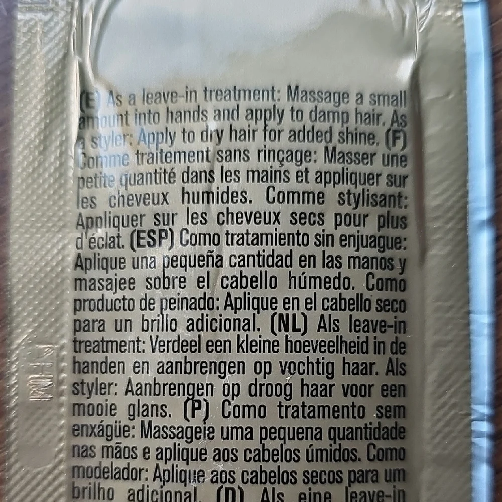 Joico K-Pak Color Therapy Styling Oil - 2 Sample Packets With Info Card
